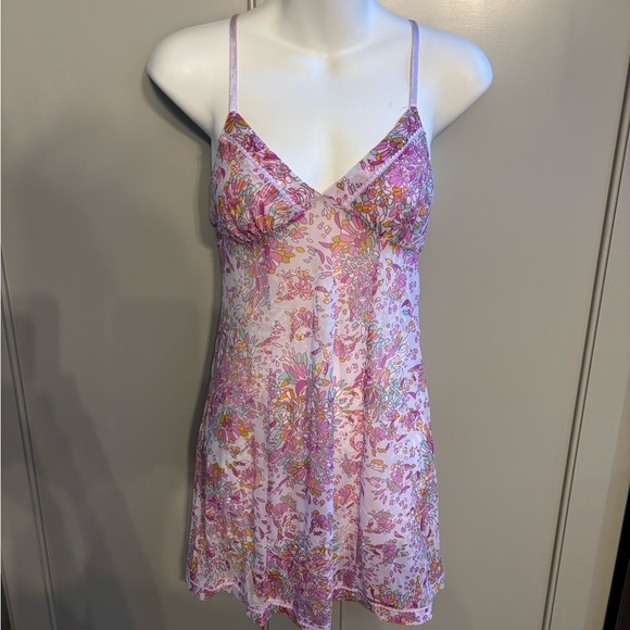 On Gossamer Other - Y2K floral sheer nightgown Sm